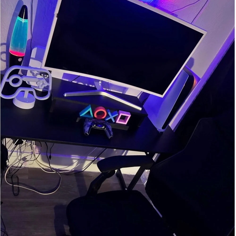 Samsung Curved Monitor with Black and White Accents
